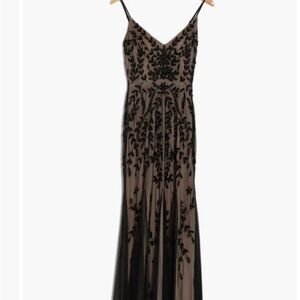 MARINA Black and Tan Maxi Dress